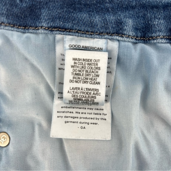 Good American Good Legs Stovepipe Distressed Jeans GLC1380T BLUE673 Size 15 - Picture 11 of 11